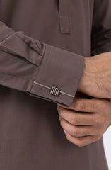 ASH-BROWN BLENDED EMBROIDERED KAMEEZ SHALWAR