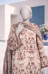 PRINTED TEXTURED LAWN 3PCS UNSTITCHED