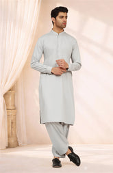 ASH-GREY BLENDED KAMEEZ SHALWAR