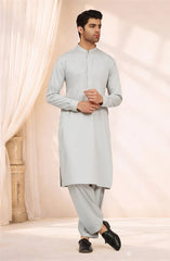 ASH-GREY BLENDED KAMEEZ SHALWAR