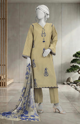 EMBROIDERED CAMBRIC 3PCS UNSTITCHED