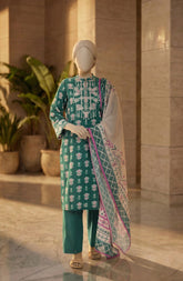EMBROIDERED PRINTED CAMBRIC STITCHED 3 PIECE
