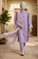 EMBROIDERED CAMBRIC 3PCS UNSTITCHED