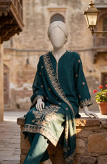EMBROIDERED CAMBRIC STITCHED 3 PIECE