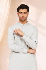 ASH-GREY BLENDED KAMEEZ SHALWAR