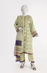 SUMMER'23 EDITION 2.0 MONOTONE CUTOUT PRINTED LAWN 3PC UNSTITCHED