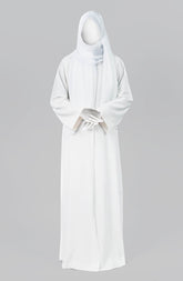 WHITE SHIMMER ABAYA