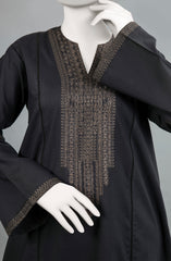 MONOCHROME'23 TRICORN BLACK EMBROIDERED CAMBRIC 1PC KURTI