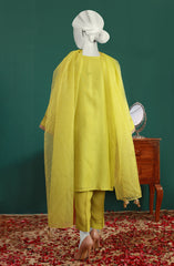 FESTIVE'23 CYBER LIME STITCHED 3PC SUIT