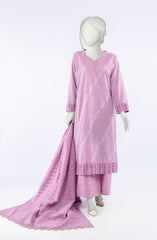 EMBROIDERED JACQUARD 3PC UNSTITCHED