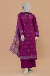 EMBROIDERED ZARI TAAR 3PCS UNSTITCHED