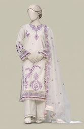 EMBROIDERED CAMBRIC 3PCS UNSTITCHED