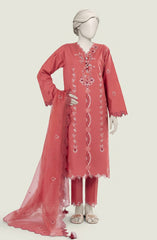 EMBROIDERED CAMBRIC 3PCS UNSTITCHED