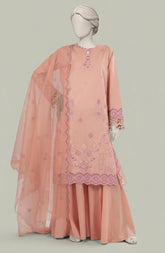 EMBROIDERED CAMBRIC 3PCS UNSTITCHED