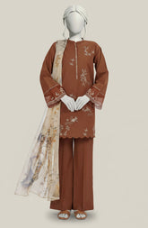 EMBROIDERED CAMBRIC 3PCS UNSTITCHED
