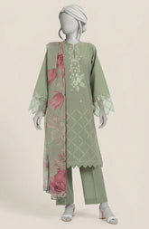 EMBROIDERED CAMBRIC 3PCS UNSTITCHED