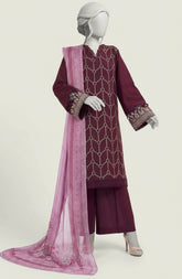 EMBROIDERED CAMBRIC 3PCS UNSTITCHED