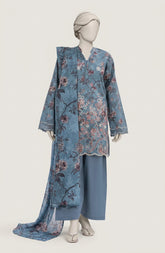 EMBROIDERED PRINTED LAWN 3PCS UNSTITCHED
