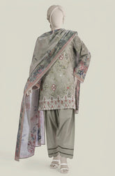EMBROIDERED PRINTED LAWN 3PCS UNSTITCHED