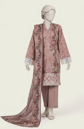 EMBROIDERED PRINTED LAWN 3PCS UNSTITCHED