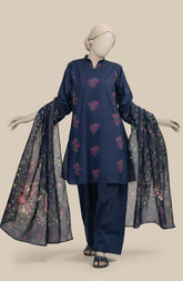EMBROIDERED CAMBRIC 3PCS UNSTITCHED