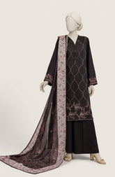 EMBROIDERED CAMBRIC 3PCS UNSTITCHED