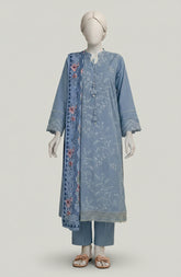 EMBROIDERED CAMBRIC 3PCS UNSTITCHED