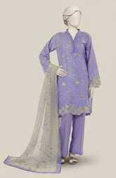 EMBROIDERED PRINTED LAWN 3PCS UNSTITCHED