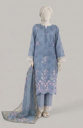 EMBROIDERED PRINTED LAWN 3PCS UNSTITCHED