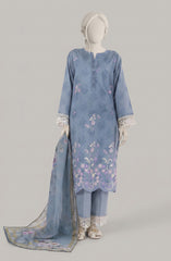EMBROIDERED PRINTED LAWN 3PCS UNSTITCHED