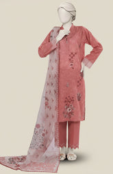 EMBROIDERED PRINTED LAWN 3PCS UNSTITCHED