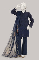 EMBROIDERED PRINTED LAWN 3PCS UNSTITCHED