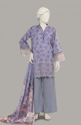 EMBROIDERED PRINTED LAWN 3PCS UNSTITCHED
