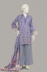 EMBROIDERED PRINTED LAWN 3PCS UNSTITCHED
