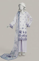 EMBROIDERED CAMBRIC 3PCS UNSTITCHED