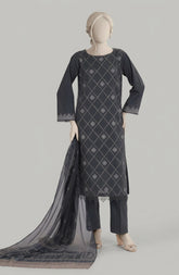 EMBROIDERED CAMBRIC 3PCS UNSTITCHED