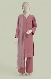 EMBROIDERED CAMBRIC 3PCS UNSTITCHED