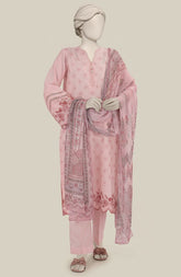 EMBROIDERED CAMBRIC 3PCS UNSTITCHED