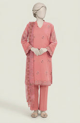 EMBROIDERED CAMBRIC 3PCS UNSTITCHED