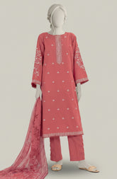 EMBROIDERED CAMBRIC 3PCS UNSTITCHED