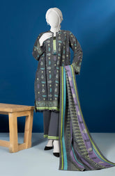 PRINTED KHADDAR STITCHED3 PIECE
