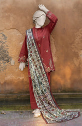 EMBROIDERED KHADDAR 3PCS UNSTITCHED