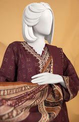 EMBROIDERED KHADDAR STITCHED 3 PIECE