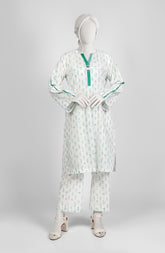 JASHAN E AZADI WOMEN 2PC STITCHED KURTI GREEN