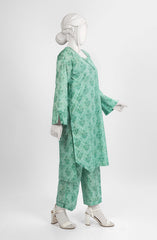 JASHAN E AZADI WOMEN 2PC STITCHED KURTI GREEN