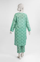 JASHAN E AZADI WOMEN 2PC STITCHED KURTI GREEN