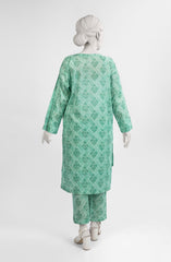 JASHAN E AZADI WOMEN 2PC STITCHED KURTI GREEN