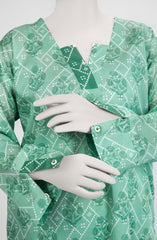JASHAN E AZADI WOMEN 2PC STITCHED KURTI GREEN