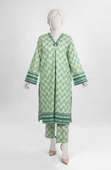 JASHAN E AZADI WOMEN 2PC STITCHED KURTI GREEN