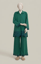 EMBROIDERED CAMBRIC STITCHED 2 PIECE